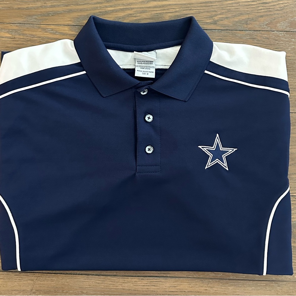 Dallas Cowboys Authentic Apparel Short Sleeve Polo Shirt‎ Size M Gently Worn